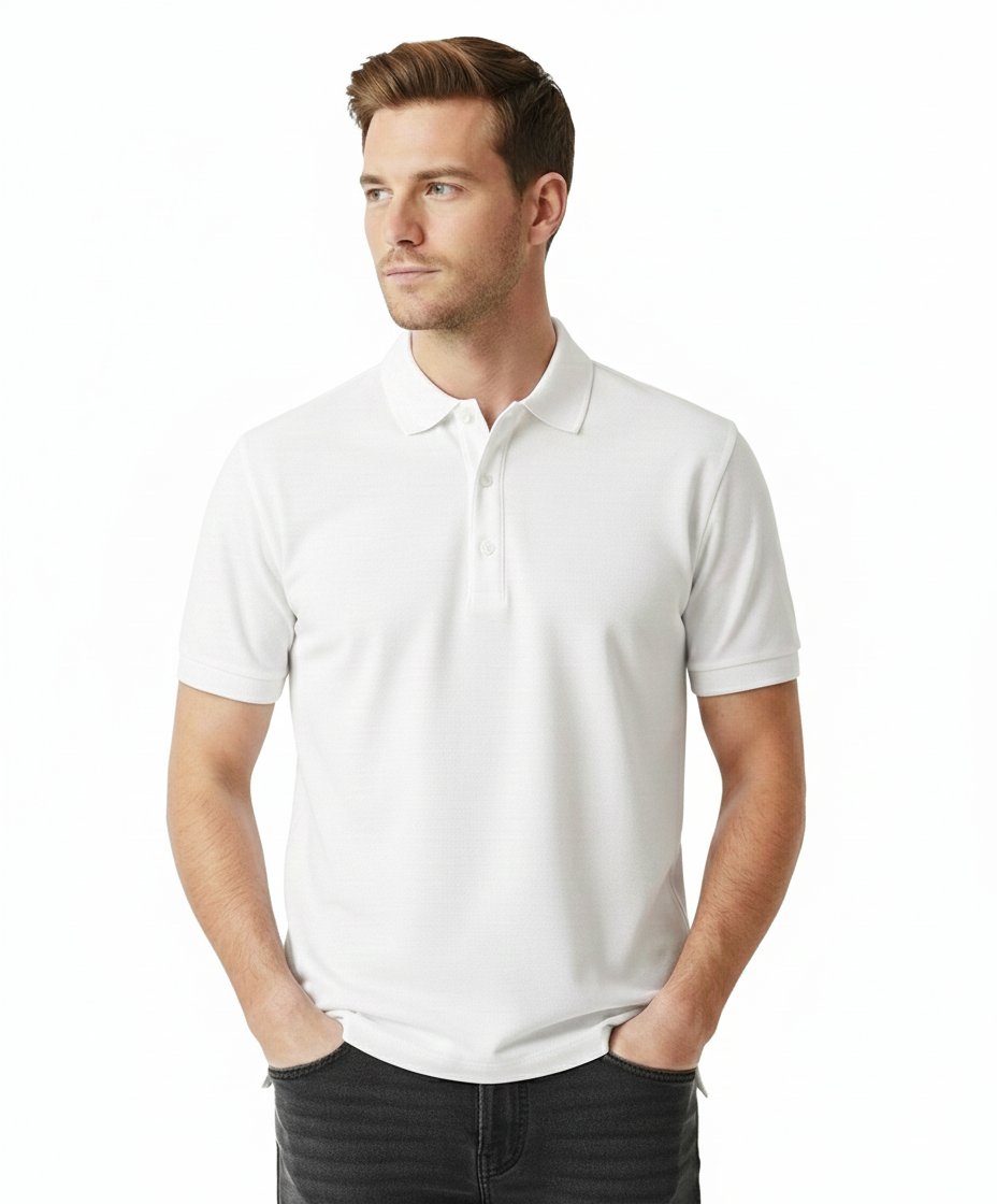 Men's Solids & Pastels Polo Neck T-Shirt