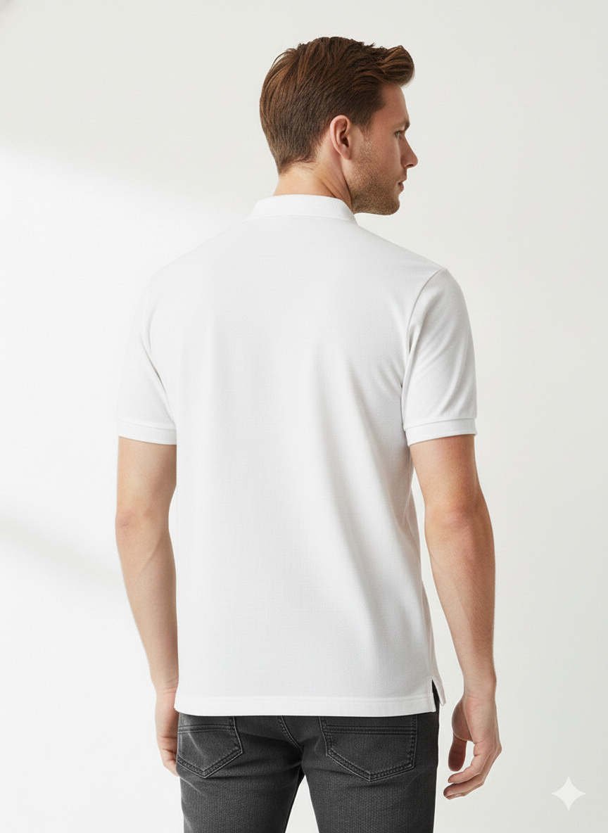 Men's Solids & Pastels Polo Neck T-Shirt