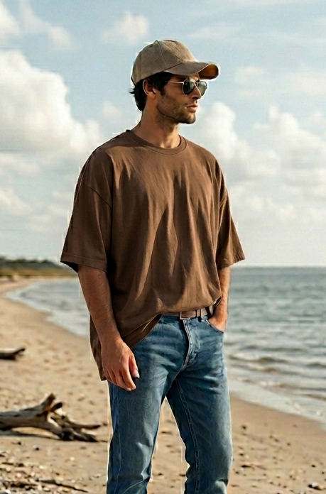 Men's Solids & Pastels Oversized T-Shirt