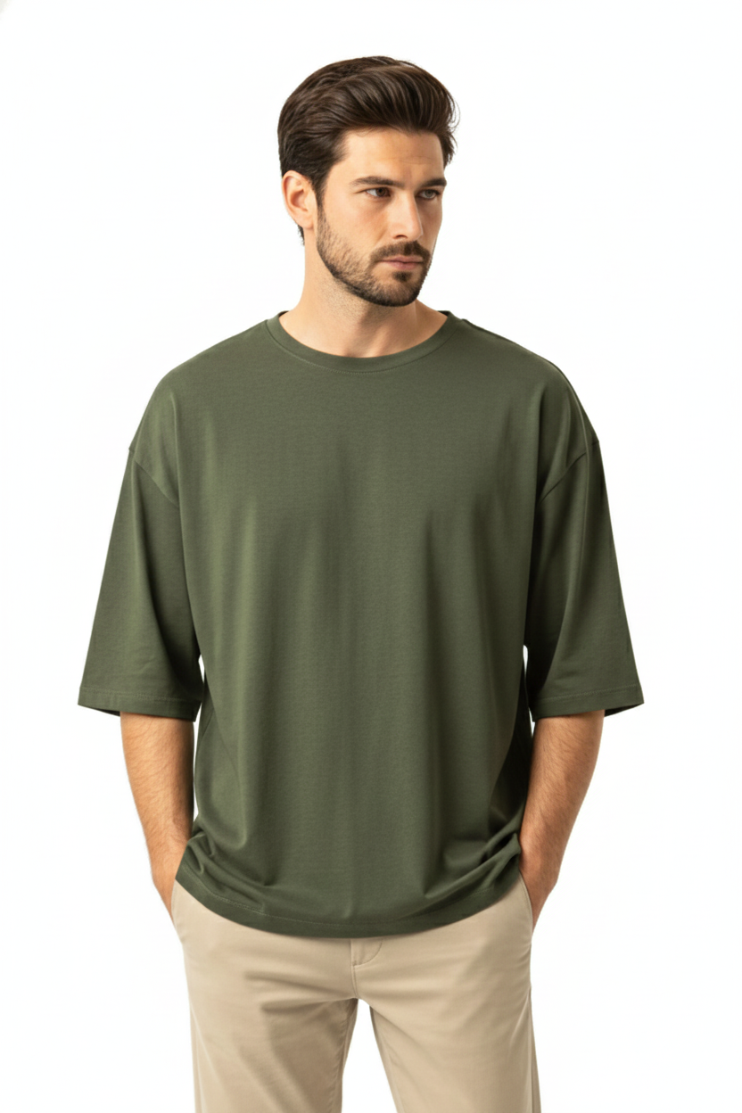 Men's Solids & Pastels Oversized T-Shirt