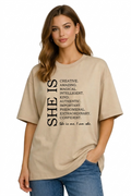 Women's She Oversized Drop-shoulder T-Shirt