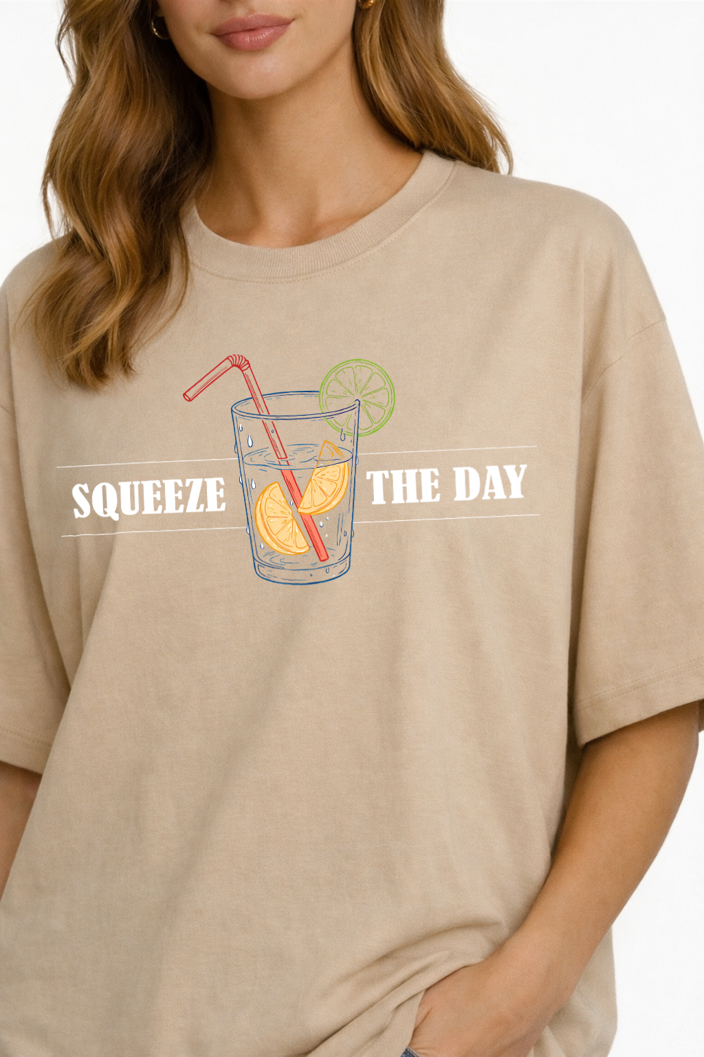 Women's Squeeze The Day Oversized Drop-shoulder T-Shirt