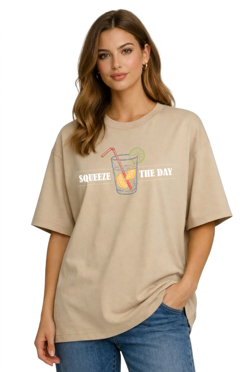 Women's Squeeze The Day Oversized Drop-shoulder T-Shirt