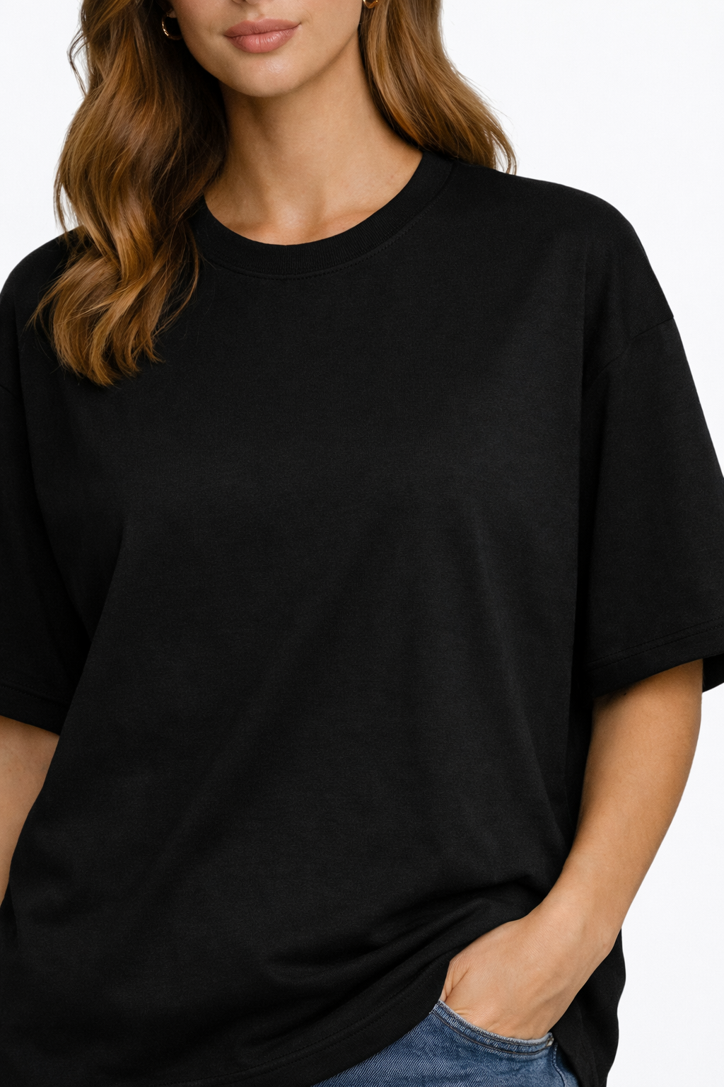 Women's Solids & Pastels Oversized Drop-shoulder T-Shirt