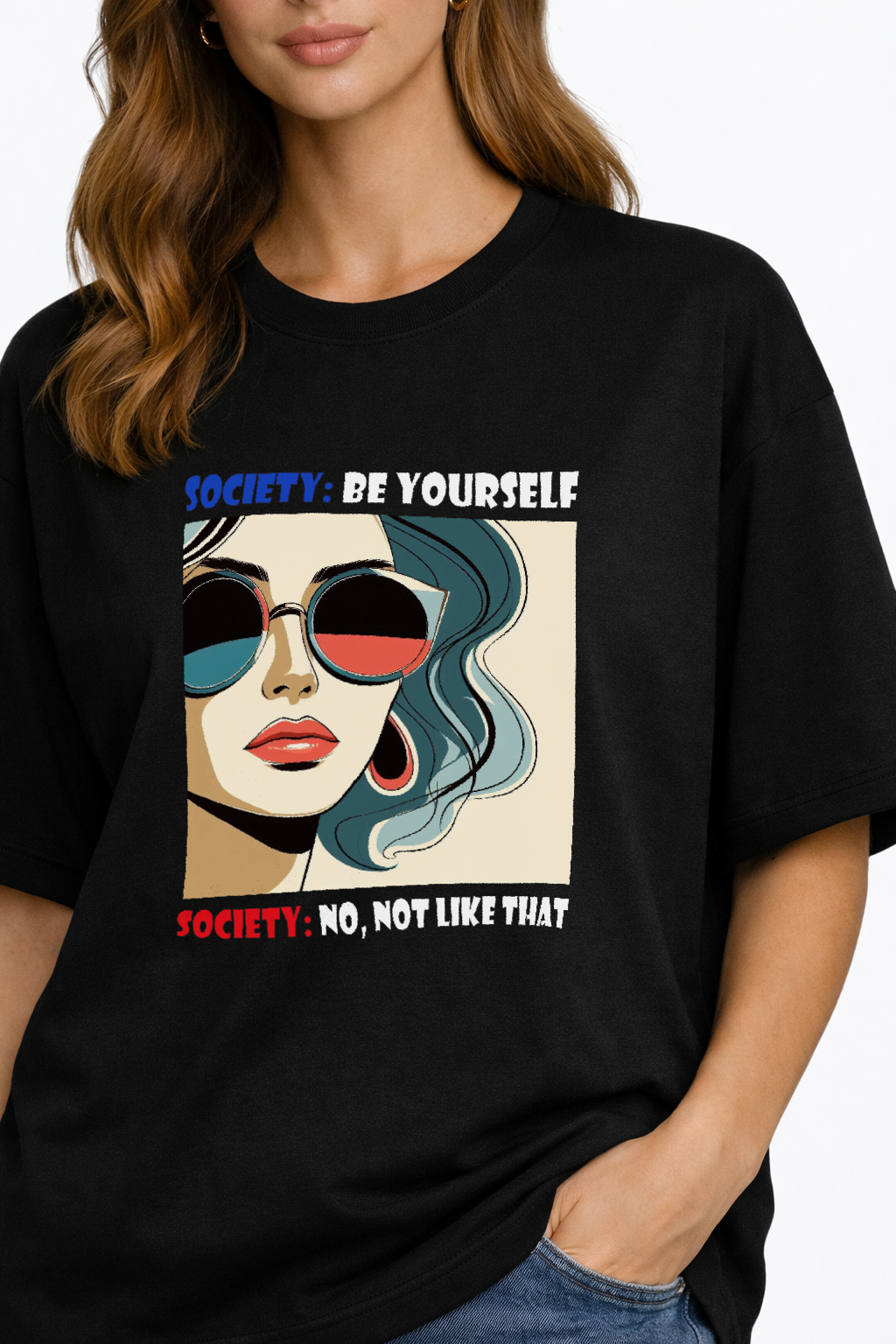 Women's Society Oversized Drop-shoulder T-Shirt