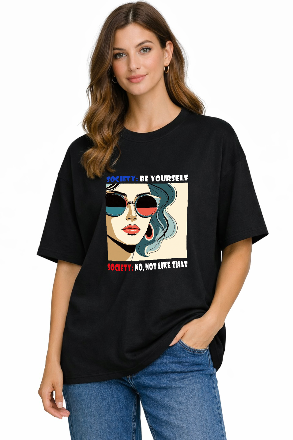Women's Society Oversized Drop-shoulder T-Shirt