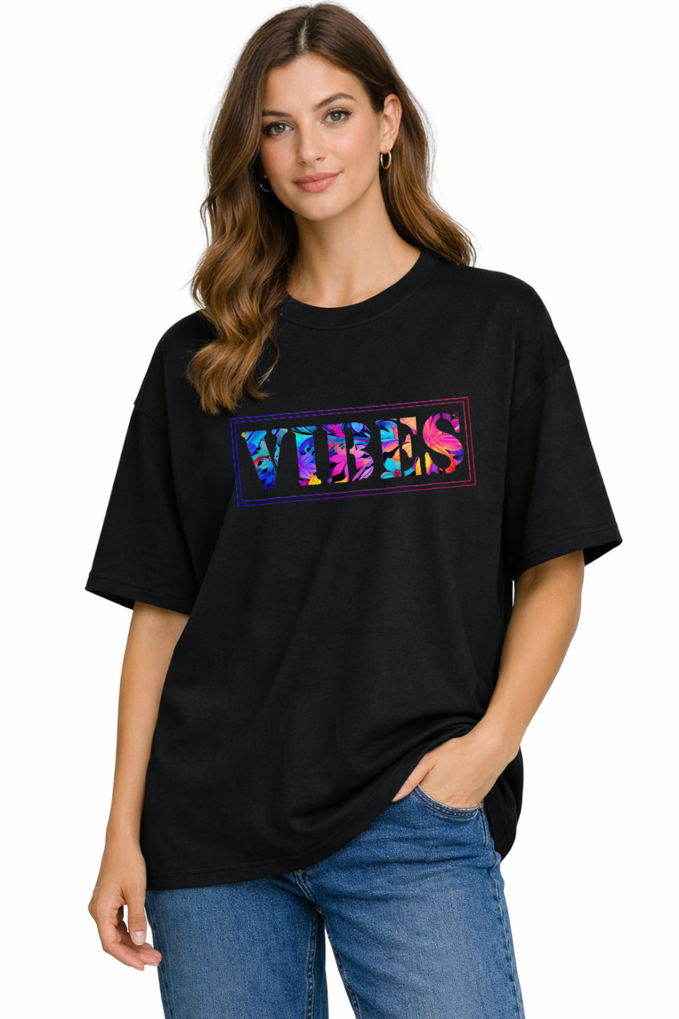 Women's Vibes Oversized Drop-shoulder T-Shirt