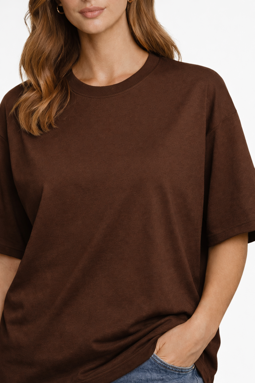 Women's Solids & Pastels Oversized Drop-shoulder T-Shirt