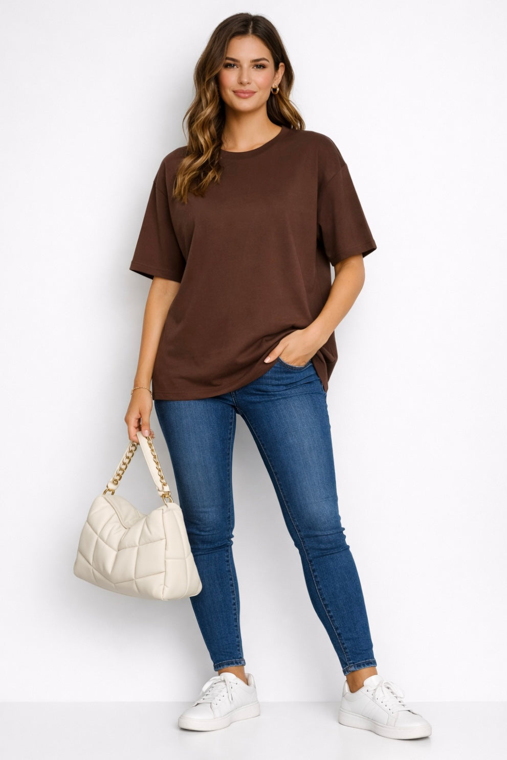 Women's Solids & Pastels Oversized Drop-shoulder T-Shirt