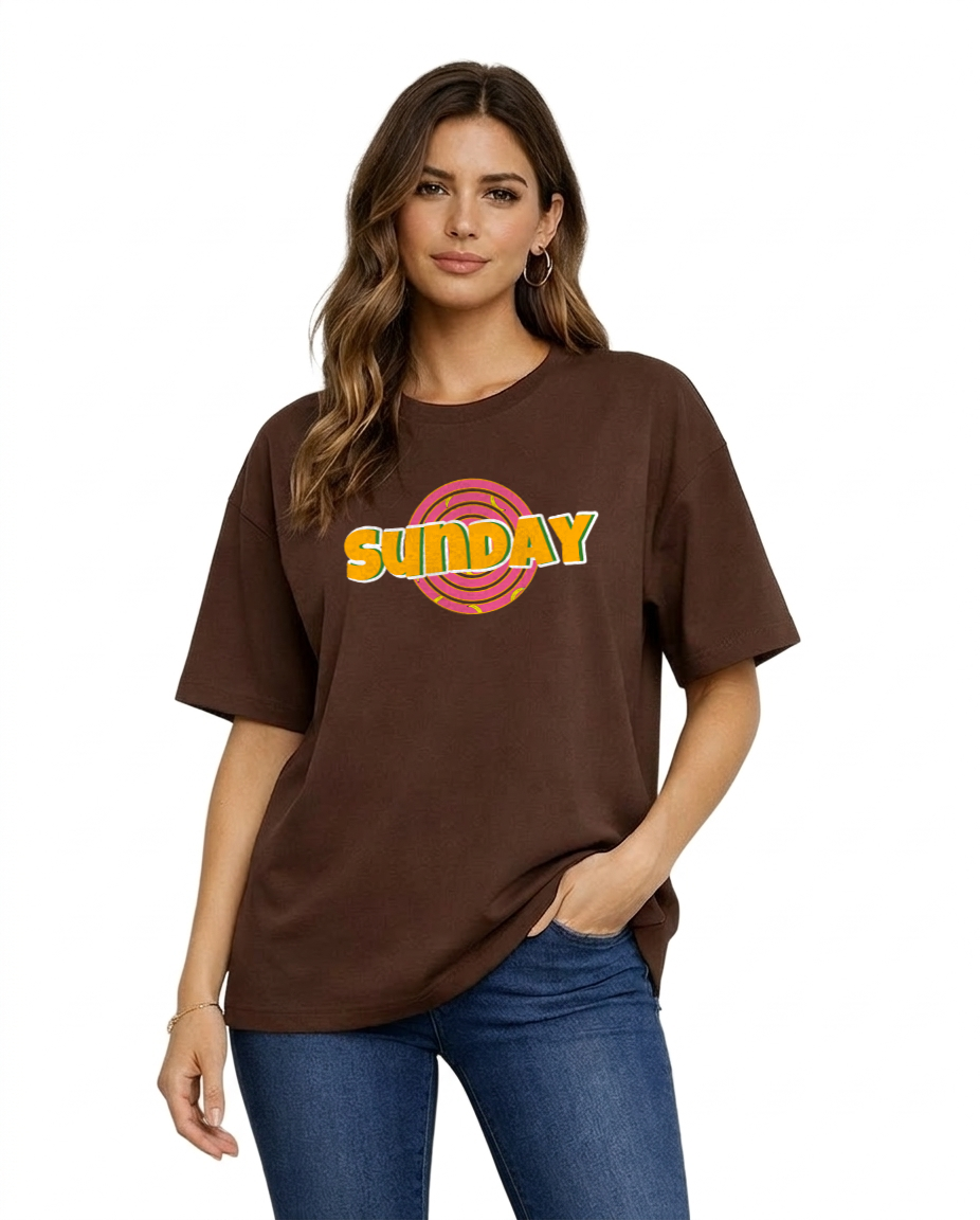 Women's Sunday Oversized Drop-shoulder T-Shirt