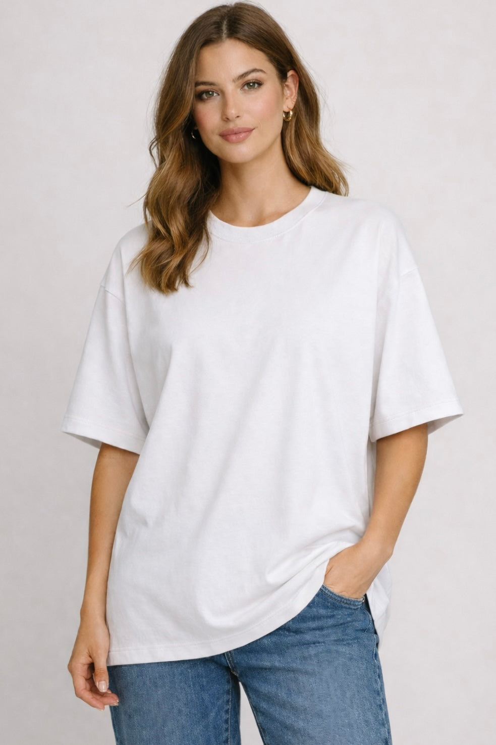 Women's Solids & Pastels Oversized Drop-shoulder T-Shirt