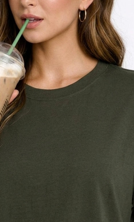 Women's Solids & Pastels Oversized Drop-shoulder T-Shirt