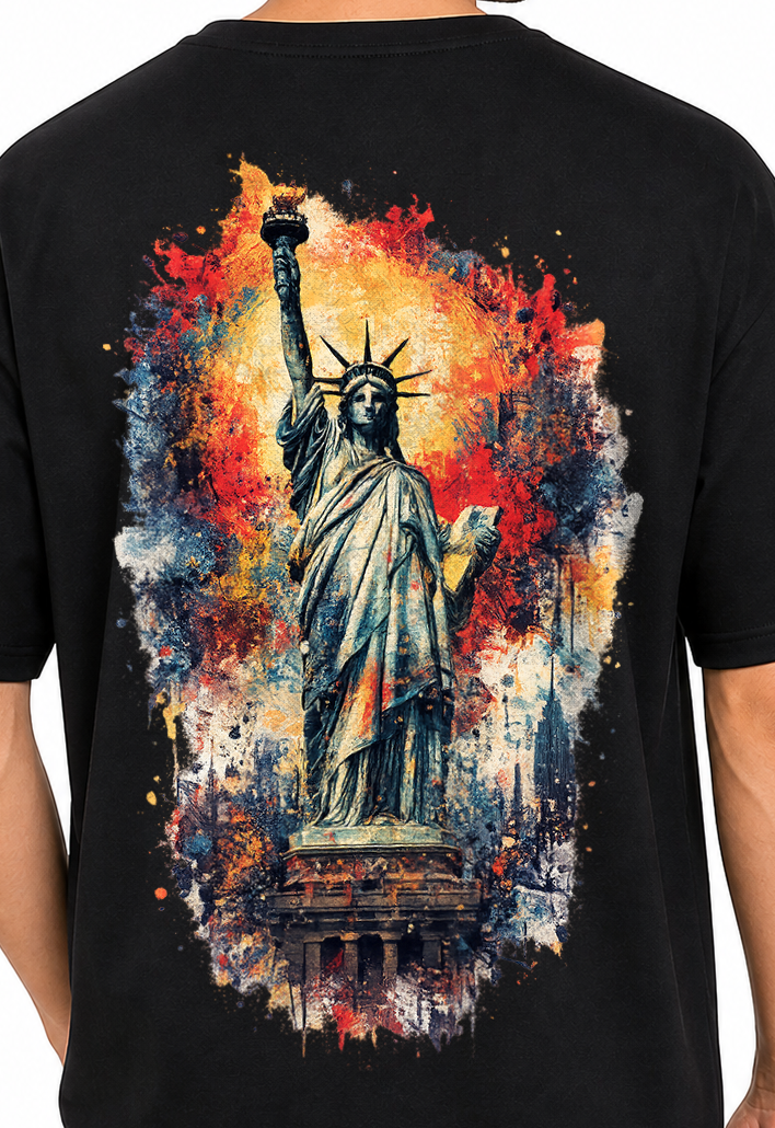 Men's Statue Of Liberty Oversized T-Shirt