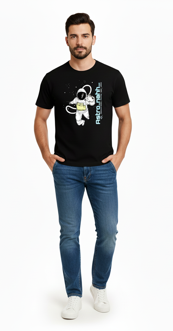 Men's Astro-Nahh Regular T-Shirt in Black