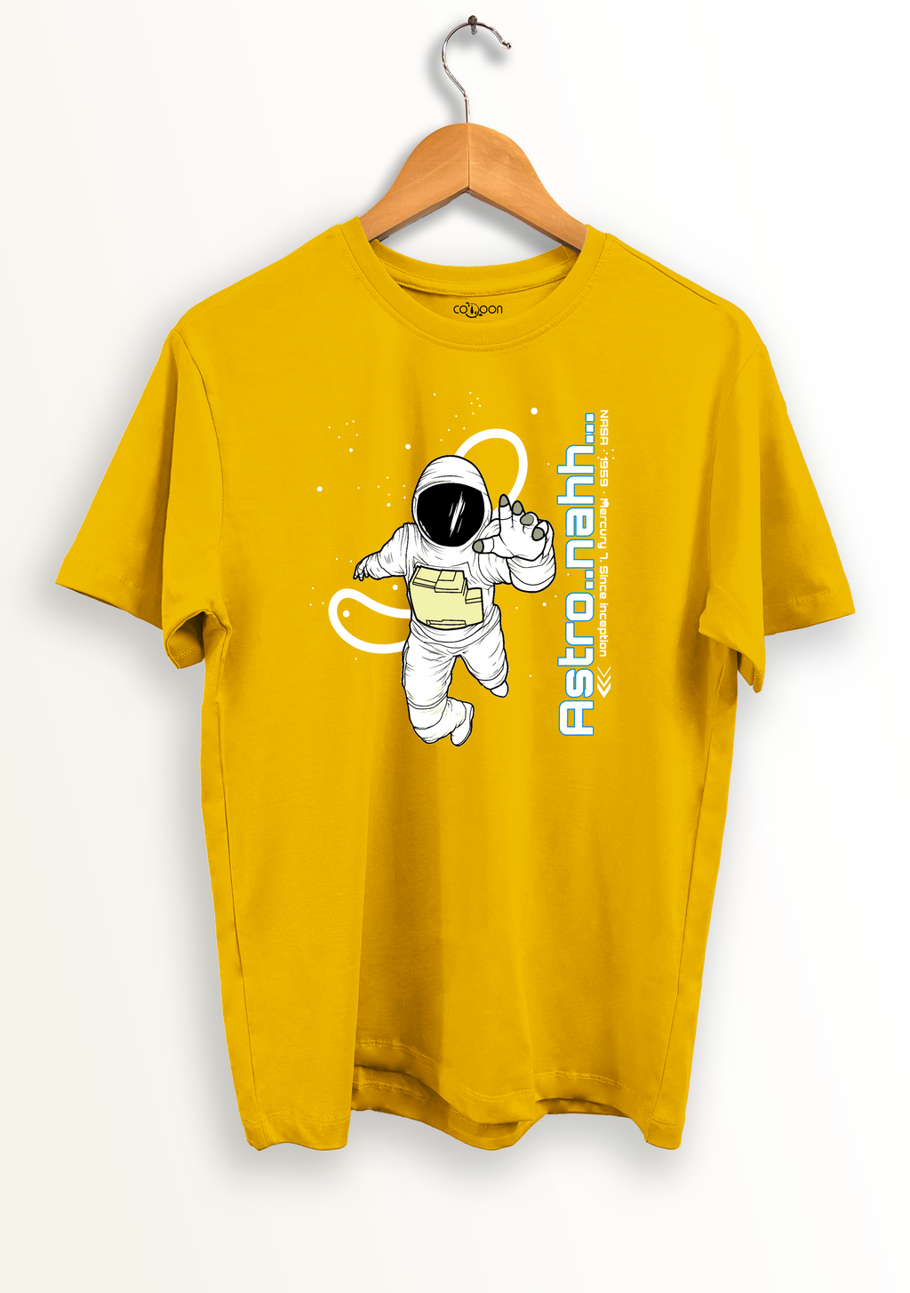 Men's Astro-Nahh Regular T-Shirt in Mustard