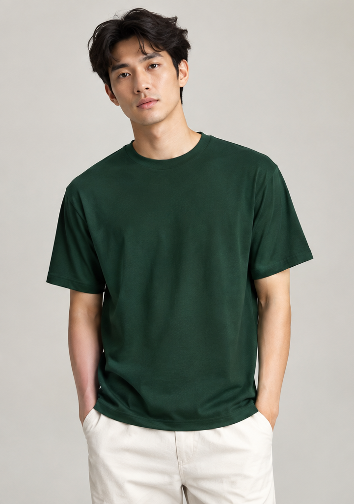 Men's Solids & Pastels Regular T-Shirt in Bottle Green