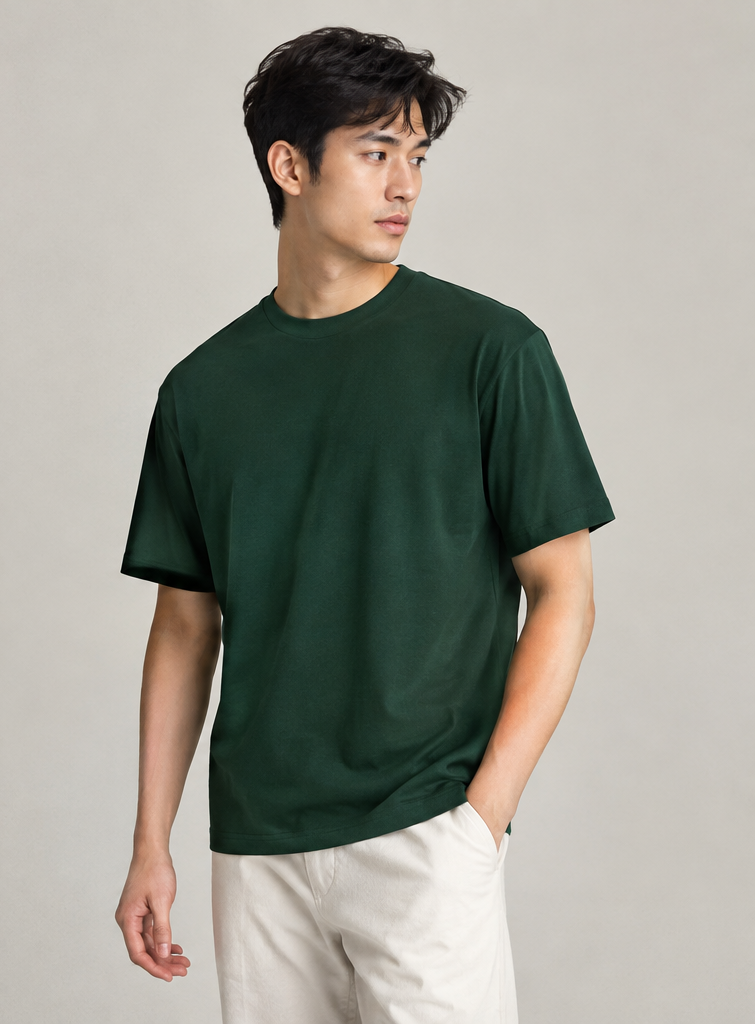 Men's Solids & Pastels Regular T-Shirt in Bottle Green
