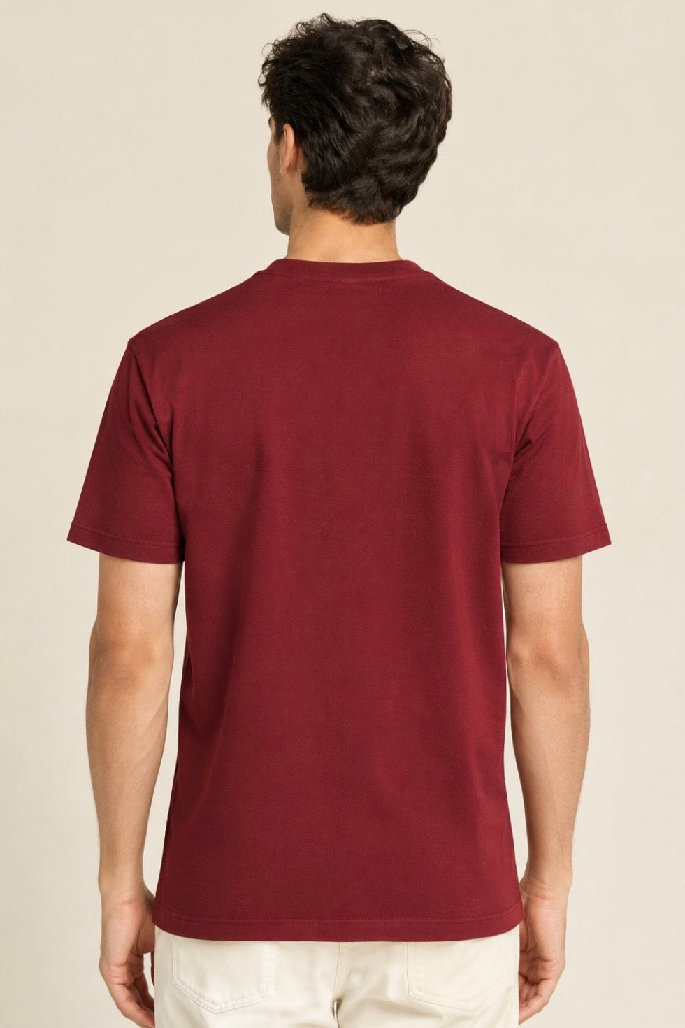 Men's Solids & Pastels Regular T-Shirt in Maroon