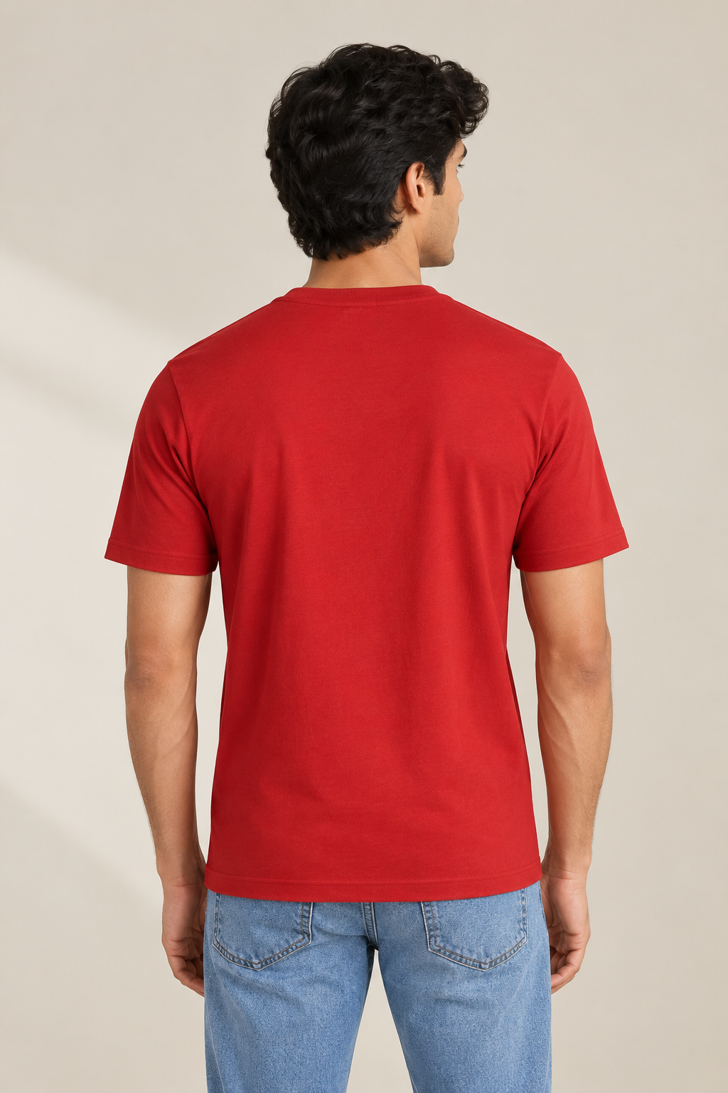 Men's Solids & Pastels Regular T-Shirt in Red